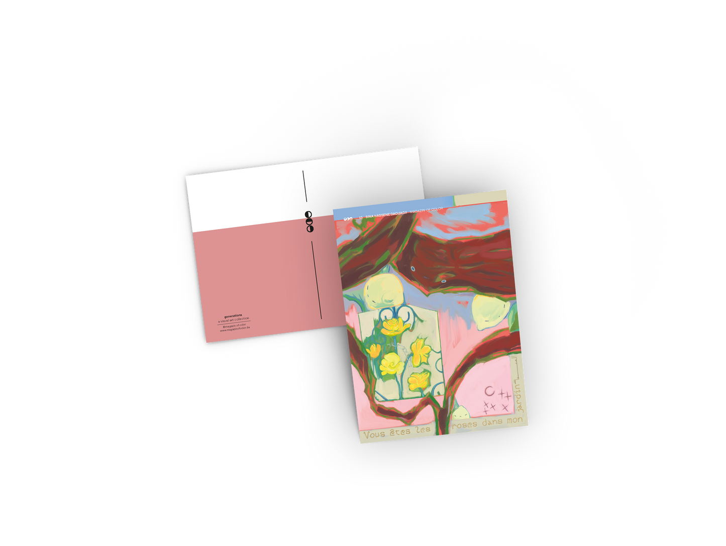 Postkarte "Vous êtes les roses dans mon jardin"